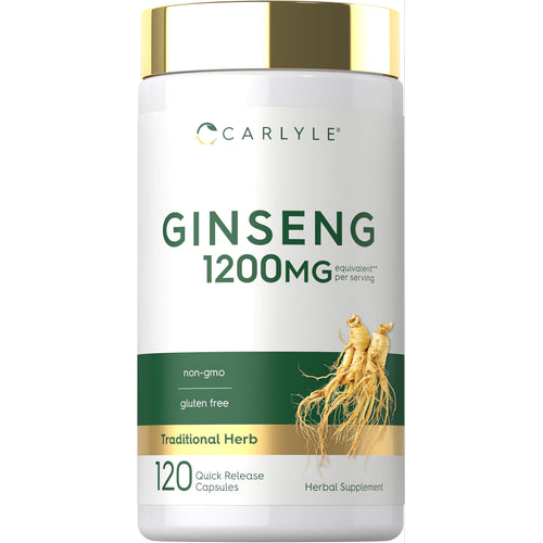 View 1 Carlyle Ginseng 1200MG equivalent** per serving, Traditional Herb, 120 Quick Release Capsules, non-gmo, gluten free, Herbal Supplement.