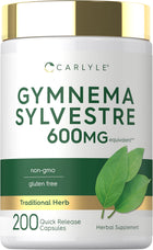 Carlyle Gymnema Sylvestre 600 mg equivalent, 200 quick-release capsules bottle image.