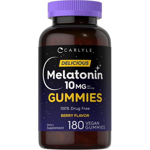 View 1 Carlyle Melatonin Berry Flavor Gummies, 10 mg, 180 vegan gummies.