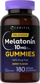 Carlyle Melatonin Berry Flavor Gummies, 10 mg, 180 vegan gummies.