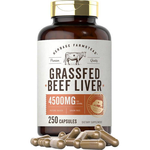 View 1 Grass Fed Beef Liver 4500mg per serving | 250 Capsules