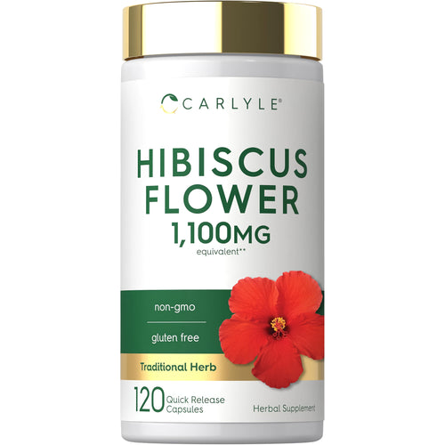 View 1 Hibiscus Flower supplement with 1,100MG equivalent in 120 quick release capsules.