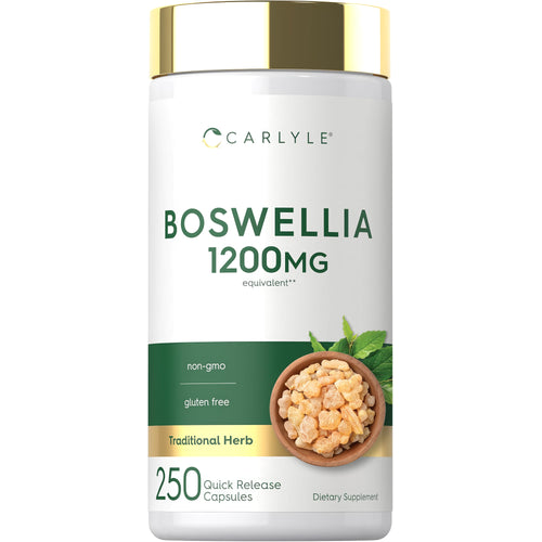 View 1 Boswellia 1200mg bottle with 250 quick release capsules for easy consumption.