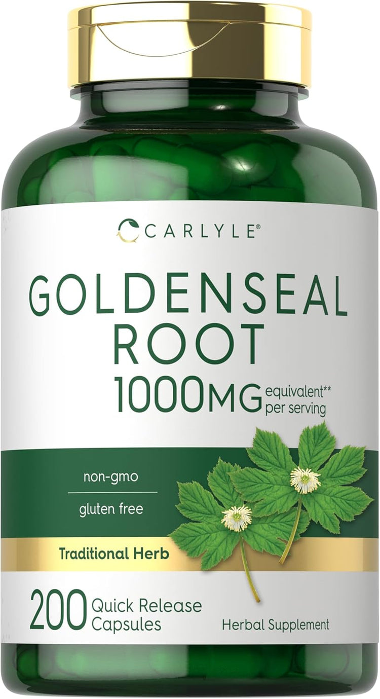 Raiz de Goldenseal 1000mg por porção | 200 Cápsulas