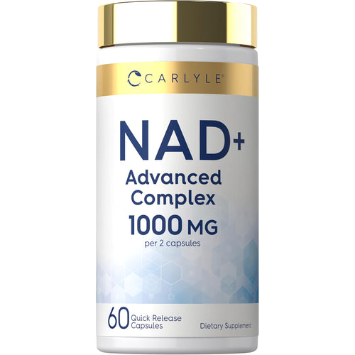 View 1 NAD+ Advanced Complex 1000 MG bottle with 60 quick-release capsules.