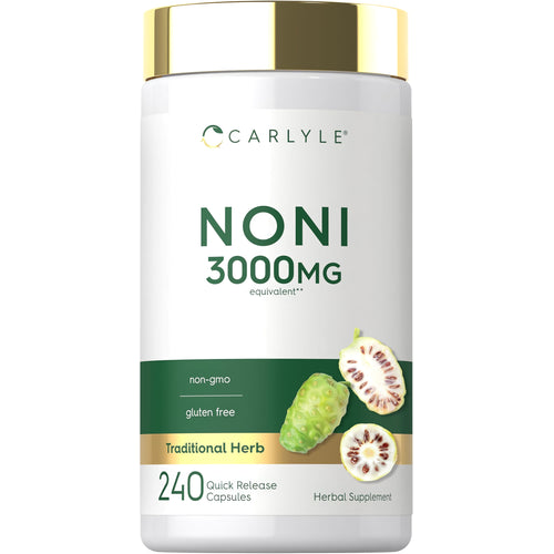 View 1 Carlyle Noni 3000MG with 240 Quick Release Capsules, non-GMO, gluten-free traditional herbal supplement.