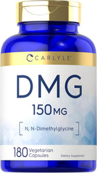 Carlyle DMG 150 MG with N, N-Dimethylglycine in 180 vegetarian capsules as a dietary supplement.