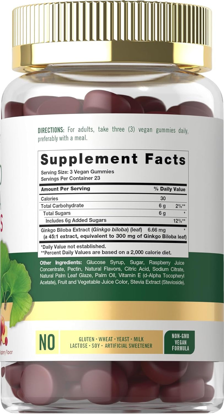 Ginkgo Biloba 300 mg par portion | 70 Gummies