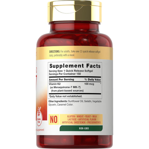 View 2 Vitamin K-2 MK-7 100mcg | 150 Softgels