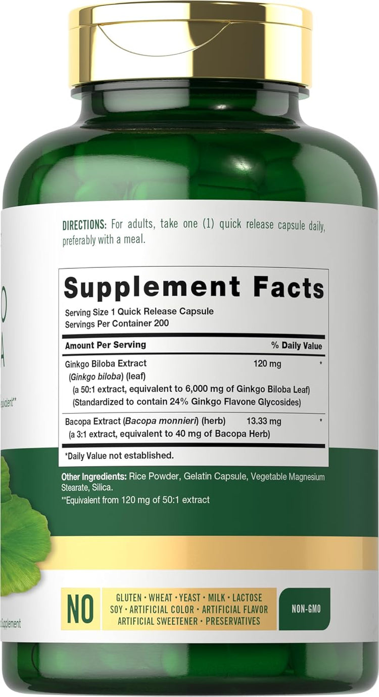 Ginkgo Biloba 6000mg | 200 Capsules