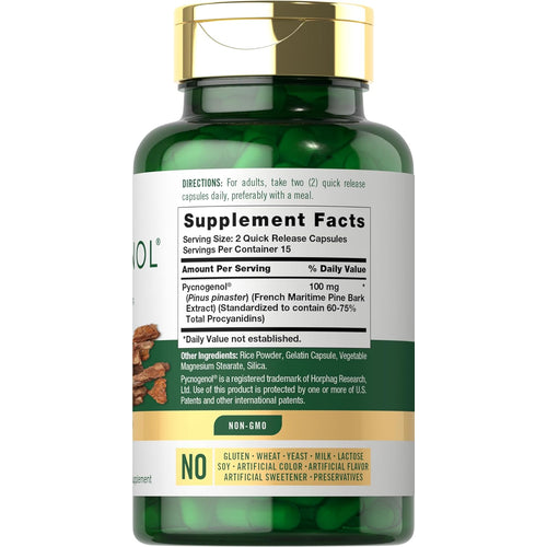View 2 Pycnogenol 100mg per serving | 30 Capsules