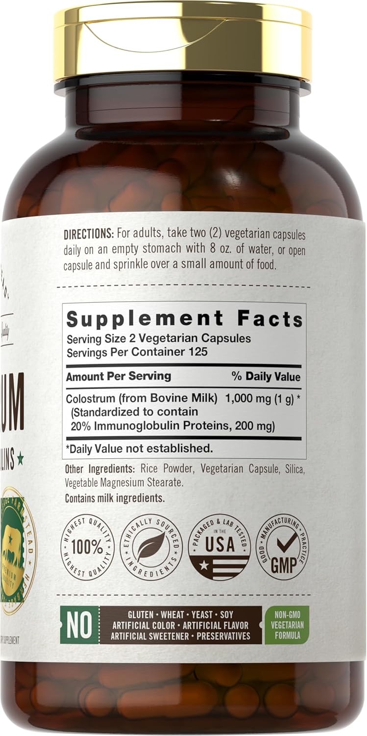 Colostrum 1000mg per serving | 250 Capsules