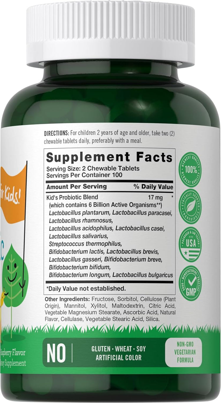 Probiotic for Kids 6 Billion CFUs per serving | 200 Tablets