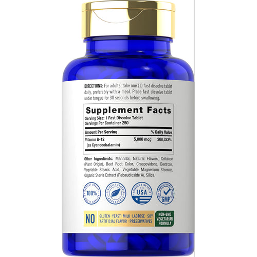 View 2 Vitamina B-12 5000 mcg | 250 Tabletas