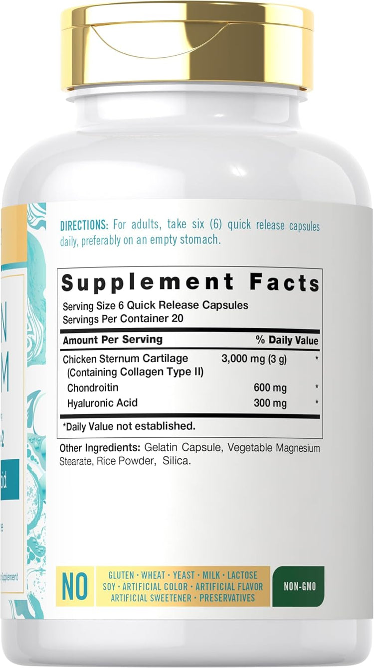 Cartílago de Esternón de Pollo con Colágeno 3000mg por porción | 120 Cápsulas