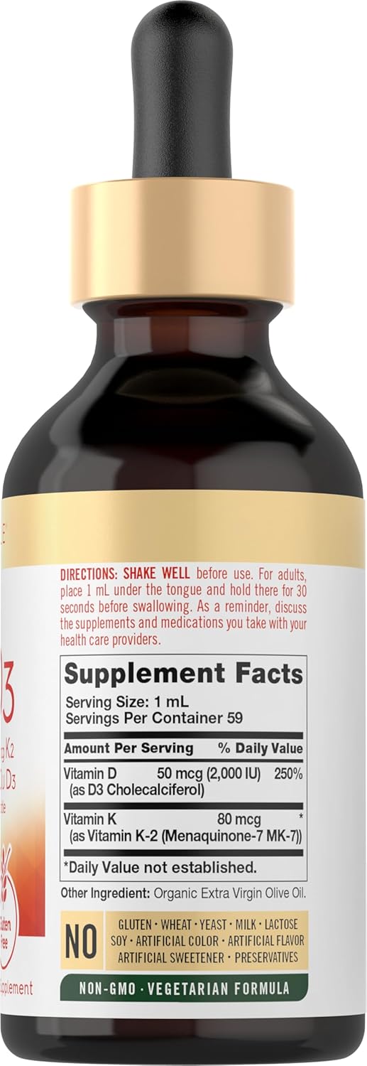 Vitamina K-2 con Vitamina D-3 | 2oz Líquido