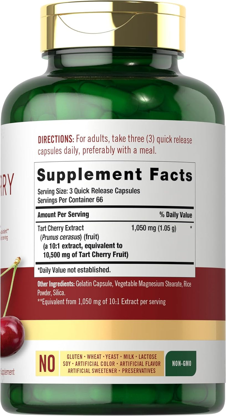 Tart Cherry Extract 10500mg per serving | 200 Capsules