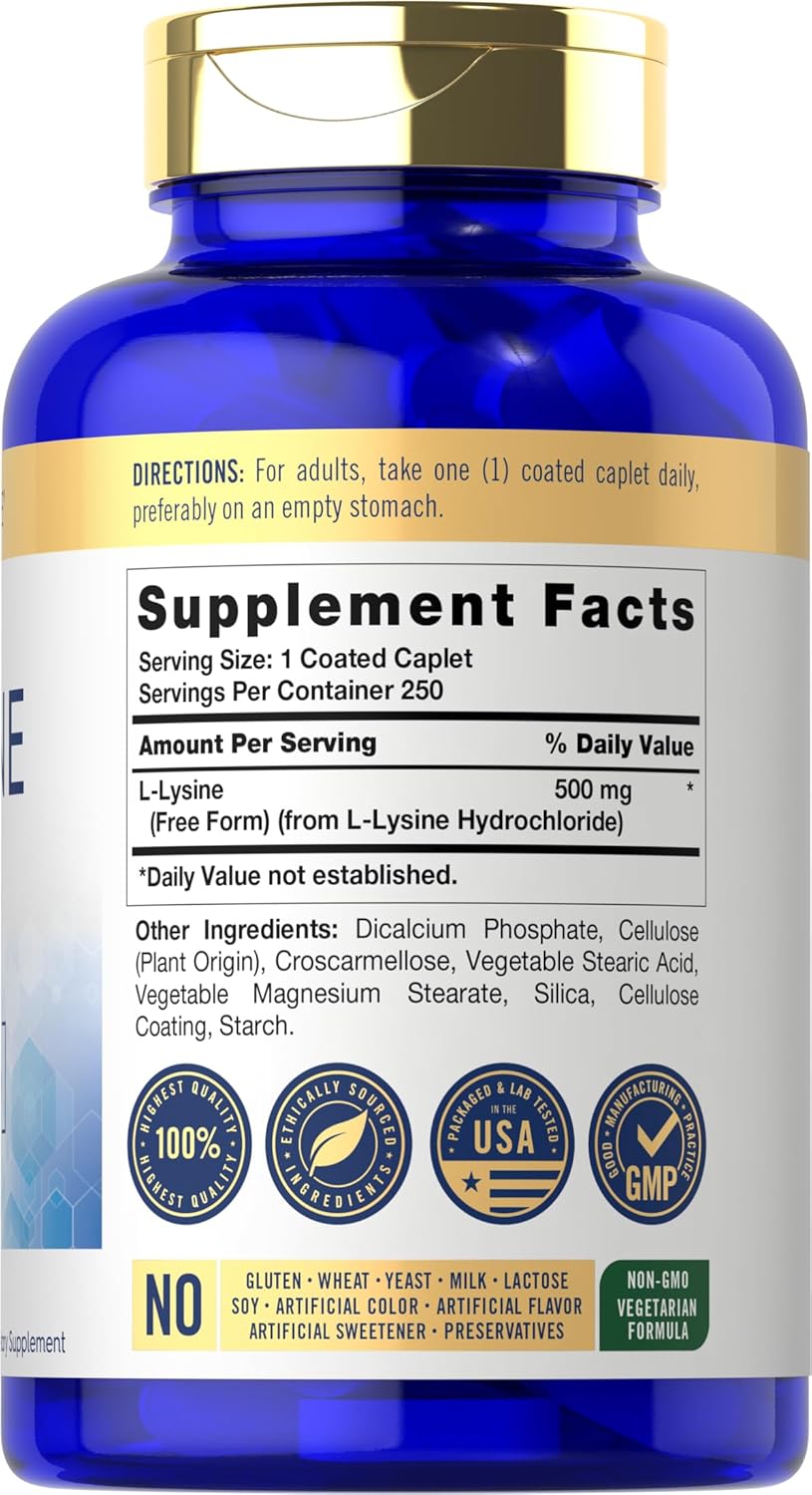 L-Lysine 500mg | 250 Caplets