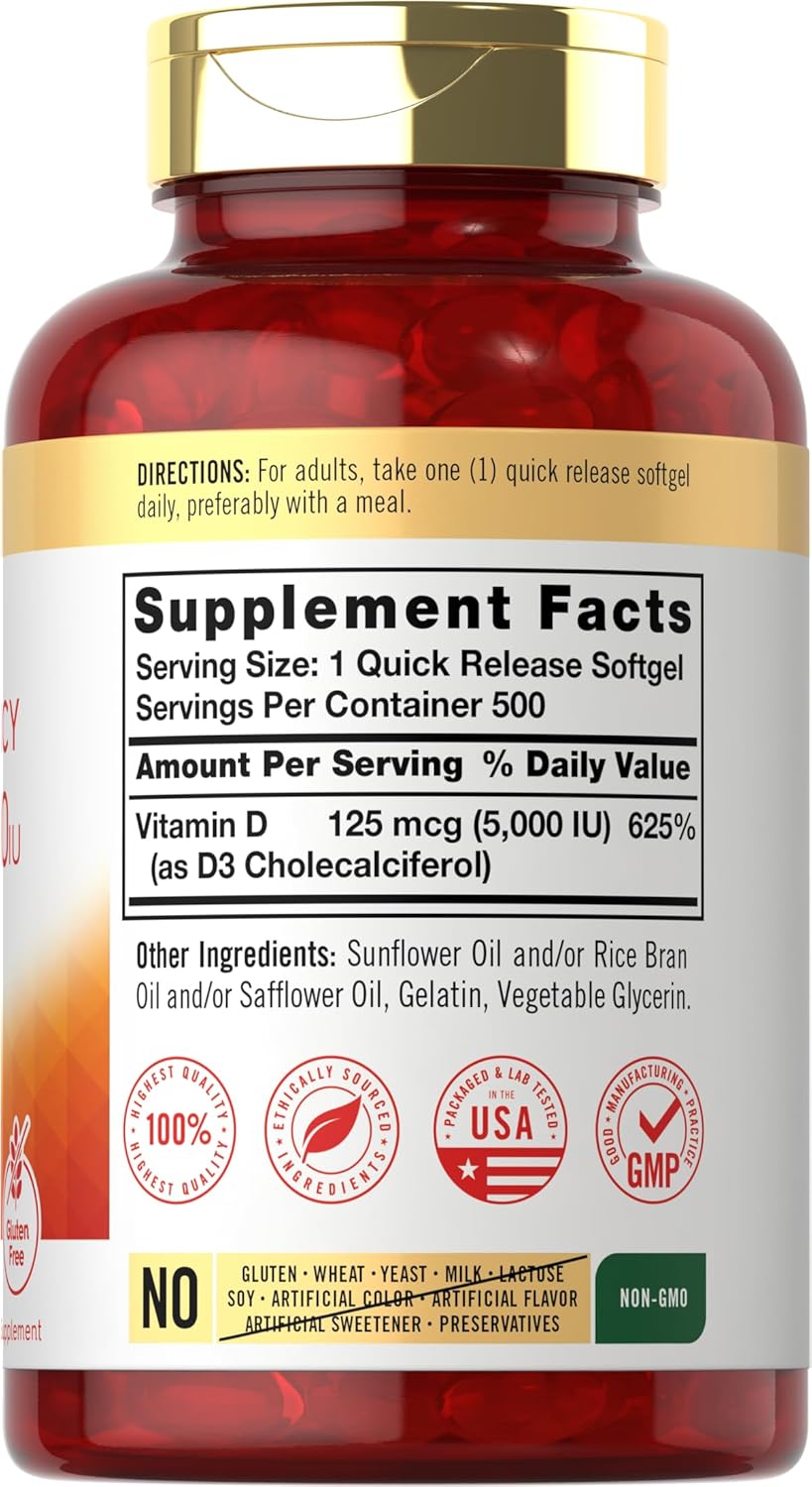 Vitamin D-3 5000IU | 500 Softgels