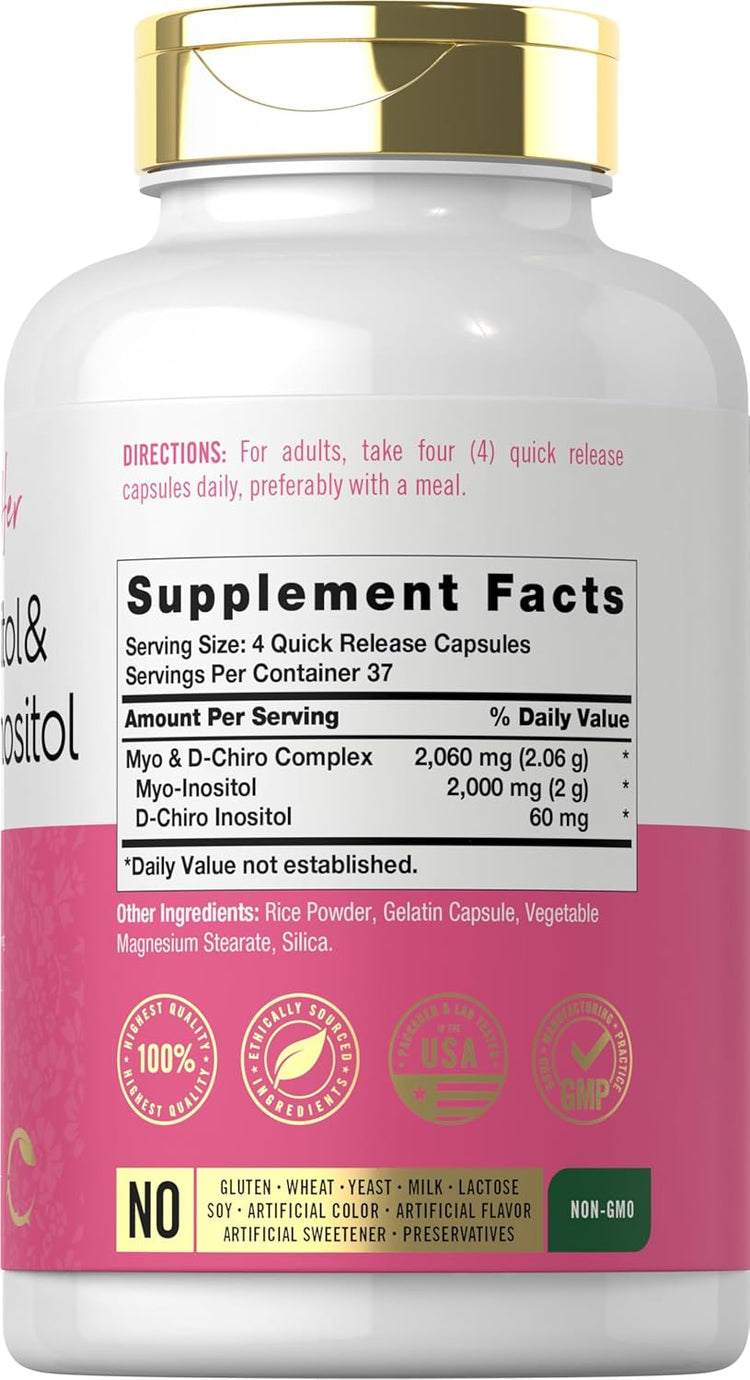 Myo-Inositol & D-Chiro Inositol 2060mg per serving | 150 Capsules