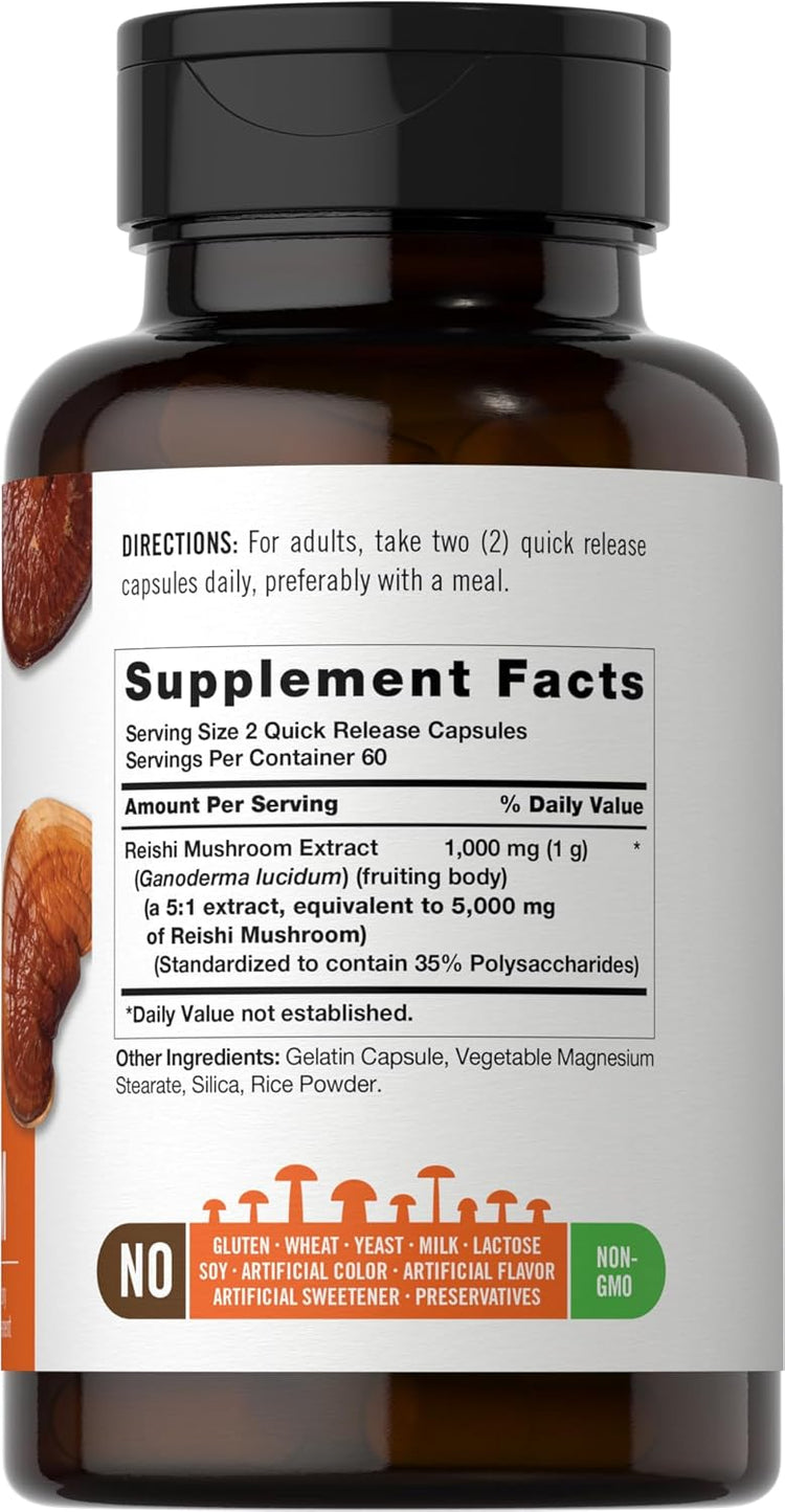 Reishi Mushroom 5000mg per serving | 120 Capsules