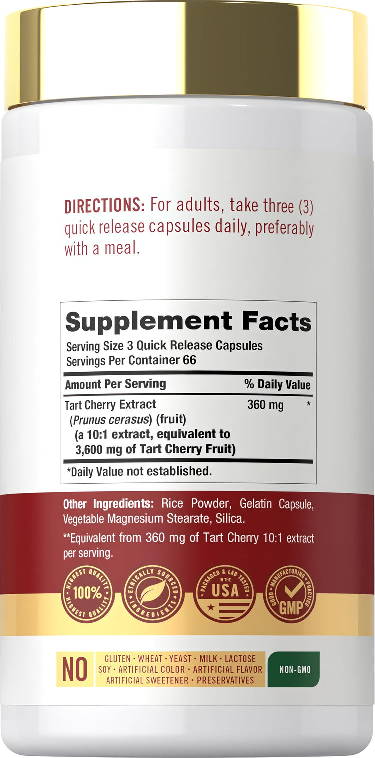 Tart Cherry Extract 3600mg per serving | 200 Capsules