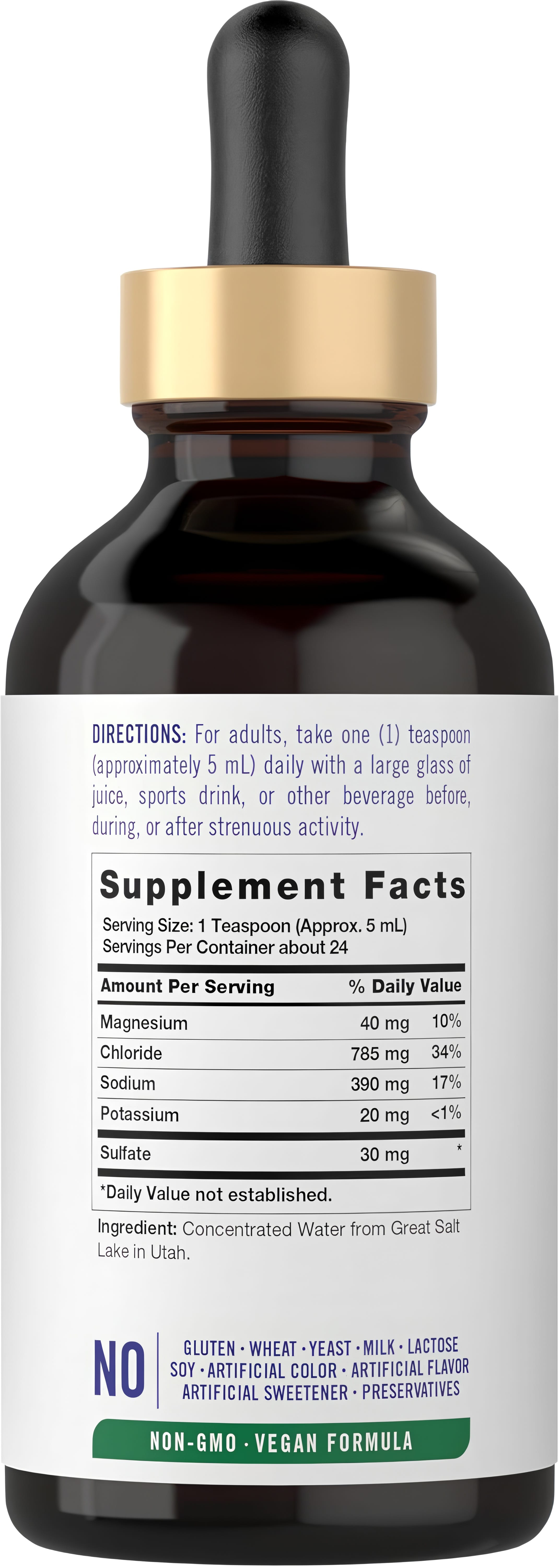 Supplement Facts for CL Carlyle Electrolyte Drops, 4 fl oz container.