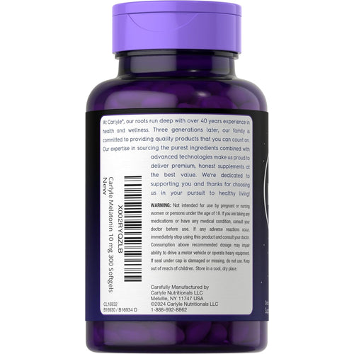 View 10 Melatonin 10mg | 300 Softgels