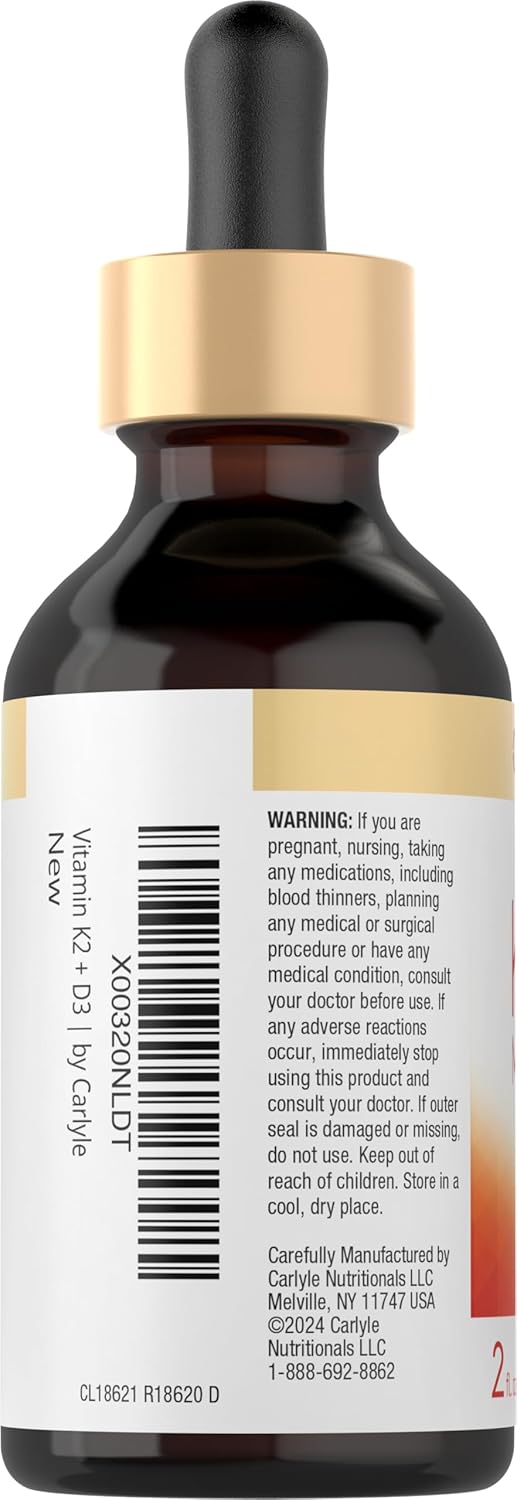 Vitamina K-2 con Vitamina D-3 | 2oz Liquido