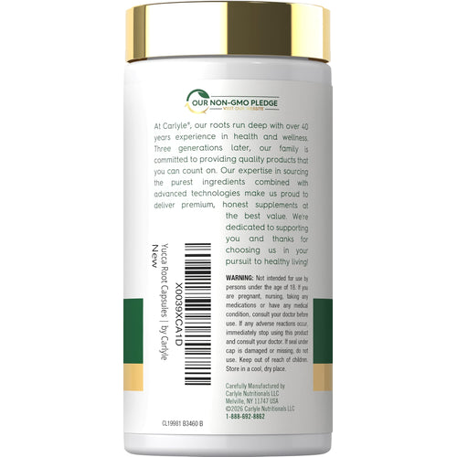 View 3 Carlyle Yucca Root 1000 mg, 120 capsules bottle featuring the 'OUR NON-GMO PLEDGE' logo.