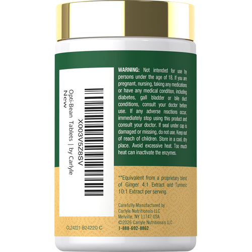 View 3 Carlyle Opti-Bean New Tablets, 150 count bottle, designed for convenience and effective supplementation.