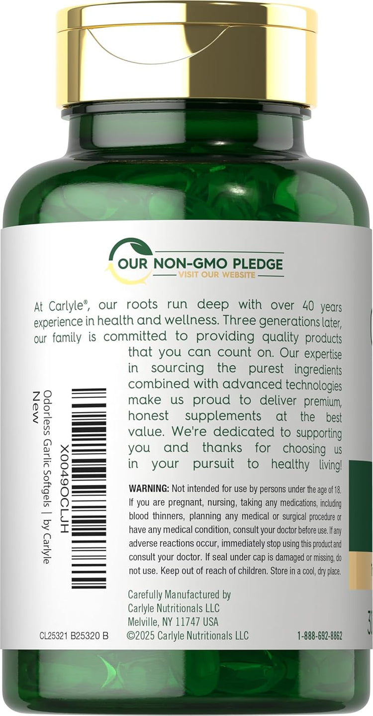 Odorless Garlic | 300 Softgels