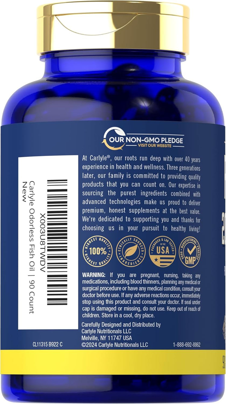 Fish Oil 2000mg per serving | 90 Odorless Softgels