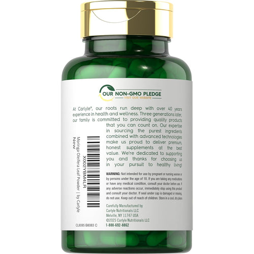 View 3 CL Moringa Oleifera capsules, 6000mg, 180 count, dietary supplement for health support and nutrition.
