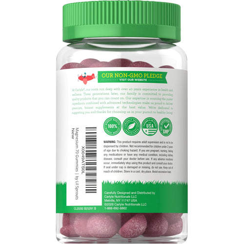 View 3 A bottle of Lil Sprouts Magnesium Berry, containing 70 gummies.