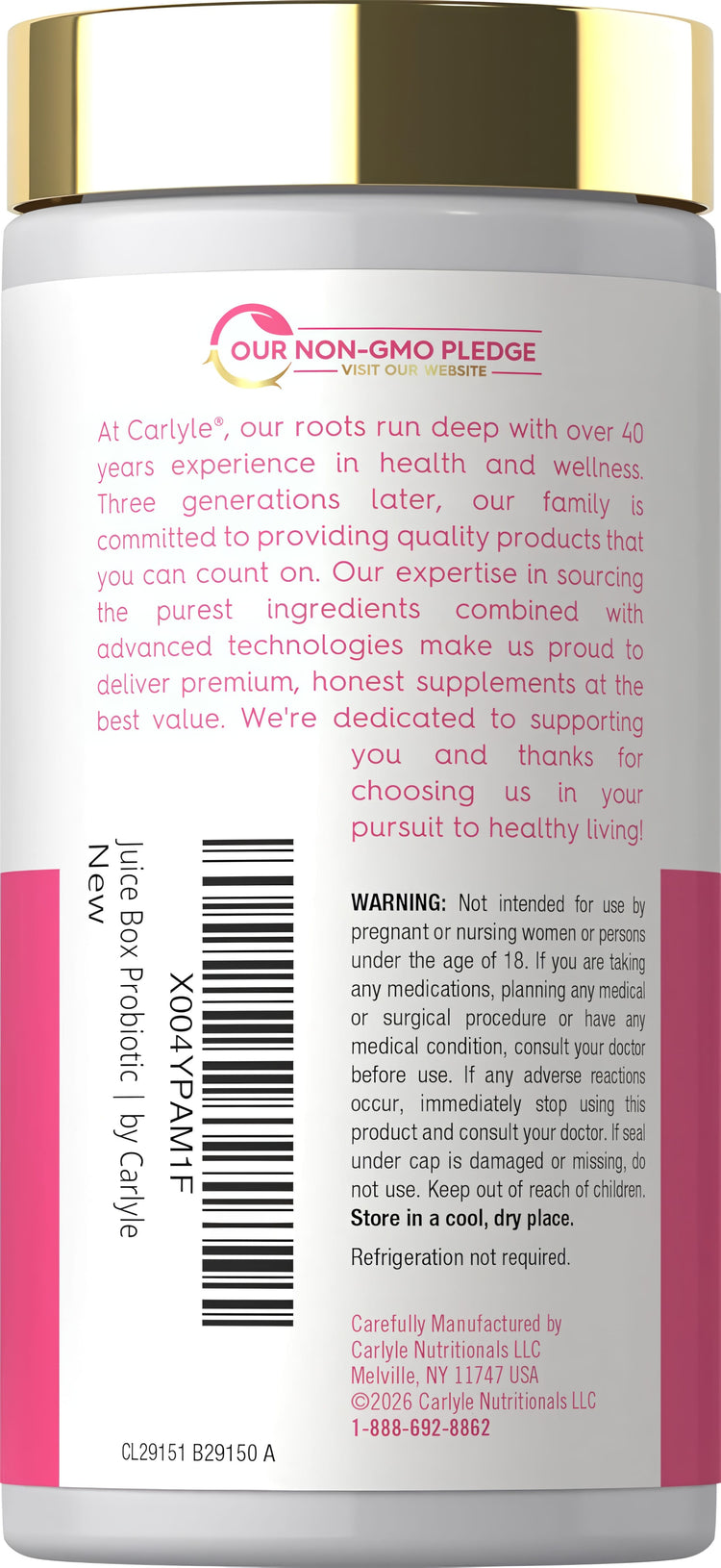 Women's Probiotic for Vaginal Moisture | with Slippery Elm and Pineapple