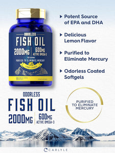 Fish Oil 2000mg | 90 Odorless Softgels