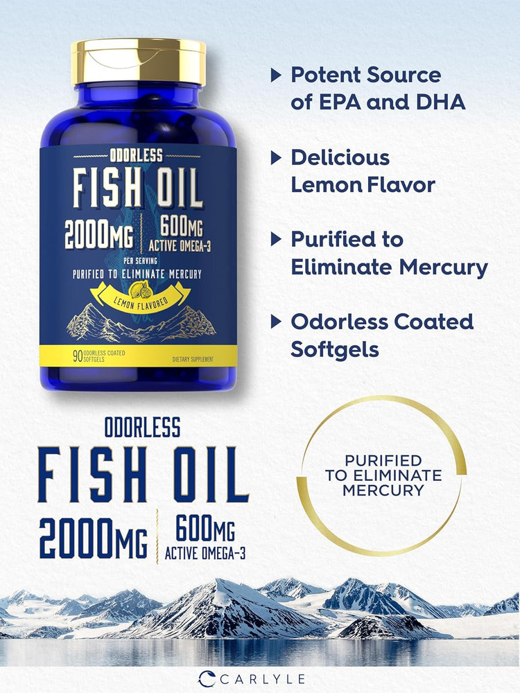 Fish Oil 2000mg per serving | 90 Odorless Softgels