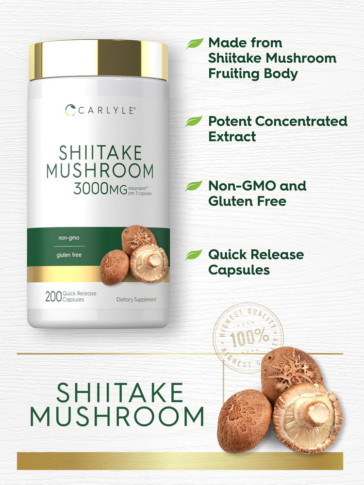 Hongo Shiitake | 200 Cápsulas