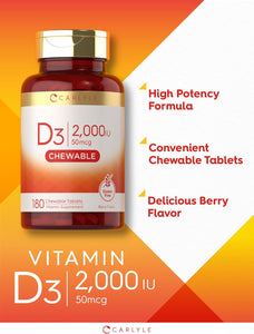 Vitamin D-3 2000IU | 180 Tablets