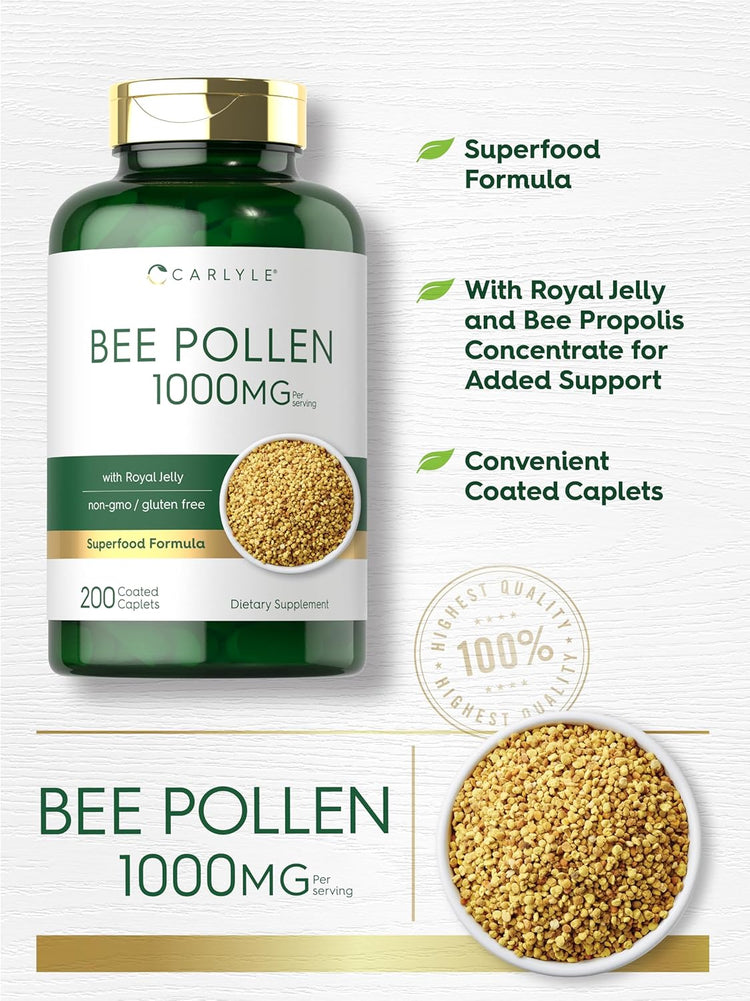 Bee Pollen 1000mg per serving | 200 Caplets