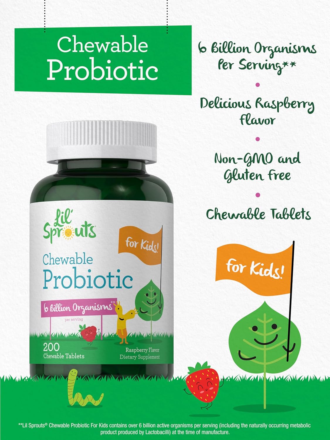 Probiotic for Kids 6 Billion CFUs | 200 Tablets