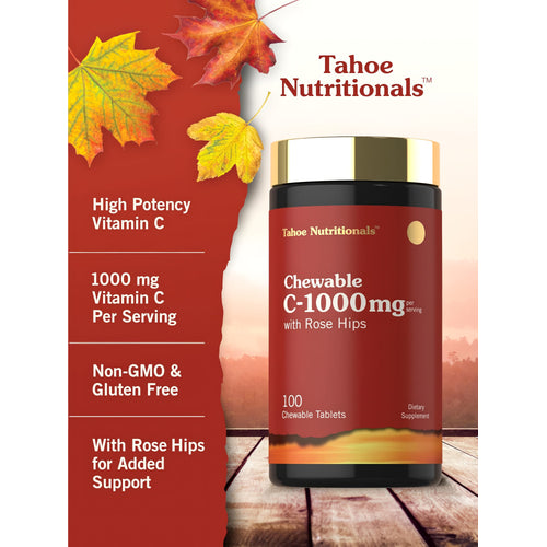 View 4 Tahoe Nutritionals Chewable C-1000mg with Rose Hips, 100 Chewable Tablets, Dietary Supplement.