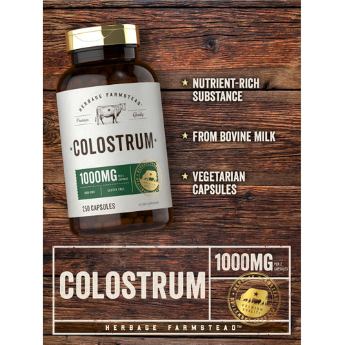 View 4 Product highlights graphic stating nutrient-rich substance from bovine milk in vegetarian capsules.