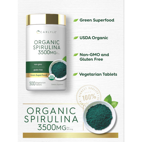 View 4 Espirulina Orgánica 3500mg por porción | 500 Comprimidos