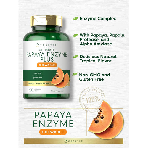 View 4 Enzima de Papaya | 300 Tabletas Masticables