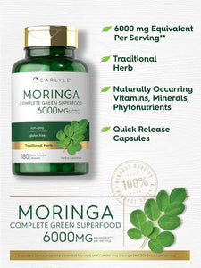 Moringa Oleifera 6000mg | 180 Capsules