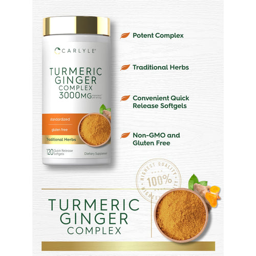View 4 Product highlights graphic stating Potent Complex, Traditional Herbs, Convenient Quick Release Softgels, Non-GMO, Gluten Free.