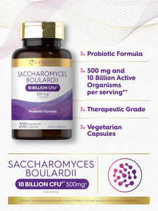 Probiotic Saccharomyces Boulardii 10 Billion CFUs | 200 Capsules