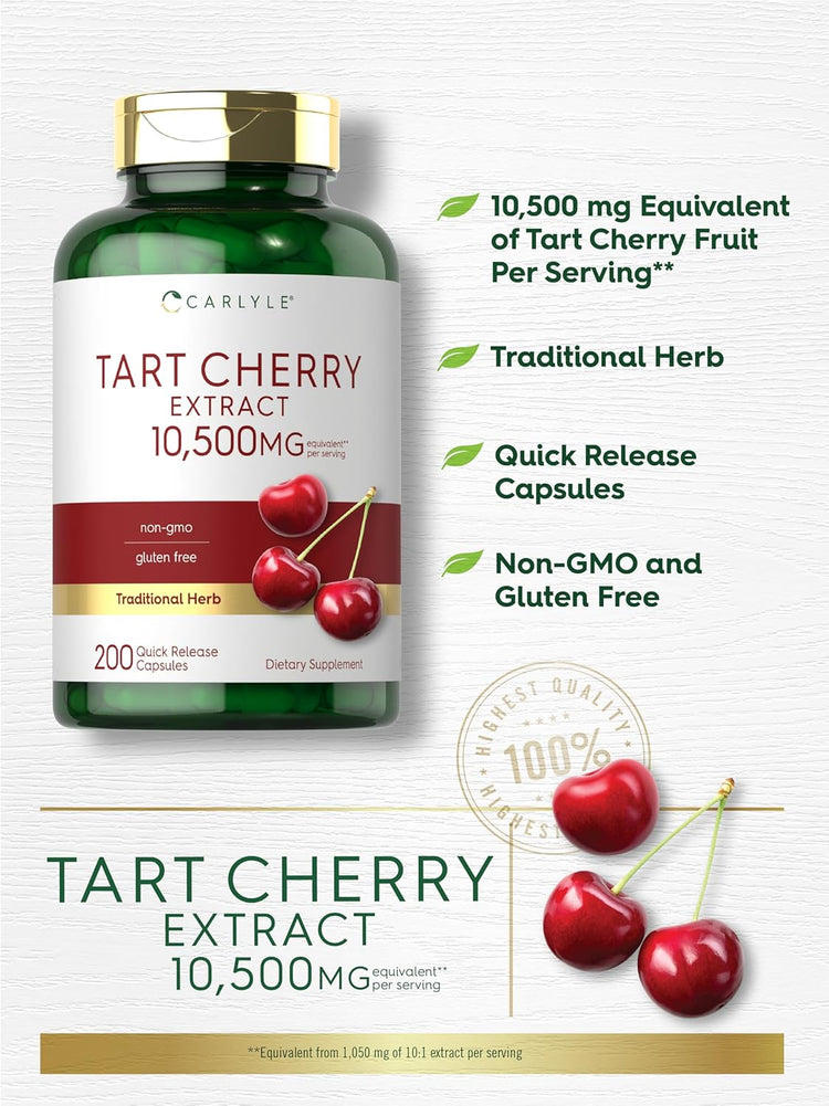 Tart Cherry Extract 10500mg per serving | 200 Capsules